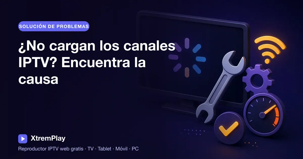 Usuario revisando una lista IPTV y el estado del stream en un reproductor web
