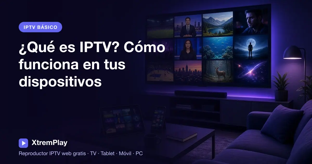 Una persona ve televisión en directo y vídeos bajo demanda por internet en un televisor, una tableta y un móvil