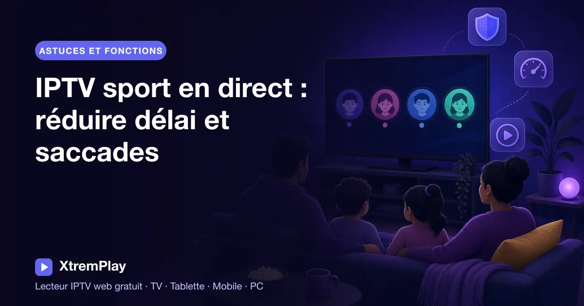 Spectateur regardant un flux sportif en direct sur une télévision, avec une tablette et un téléphone à proximité