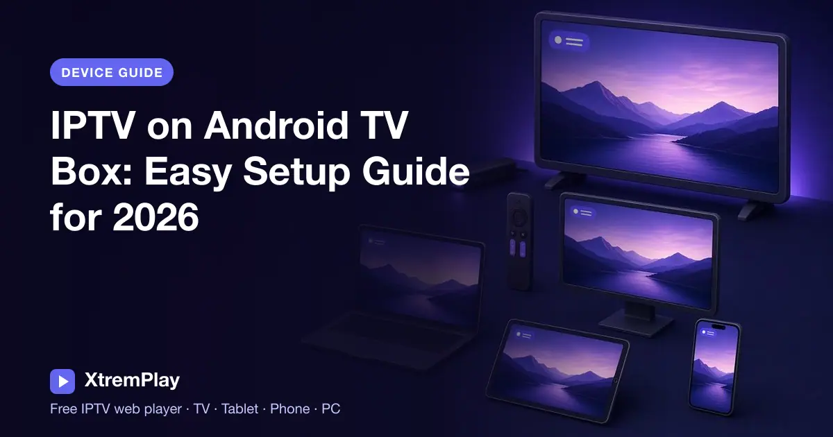 Viewer using a remote to open an IPTV web player in a browser on an Android TV box