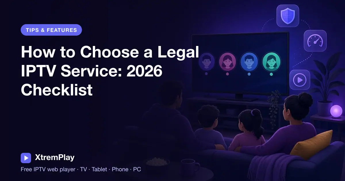 Viewer comparing IPTV licensing details and provider information on a laptop