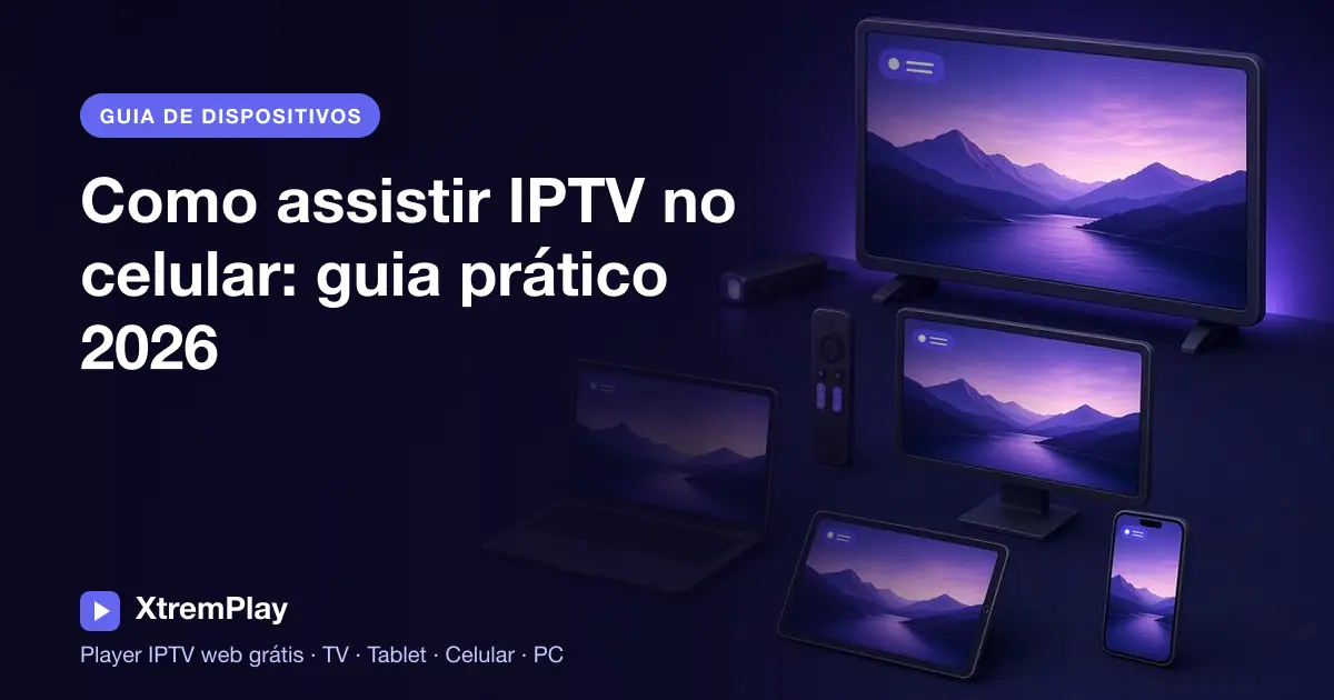 Pessoa assistindo a uma transmissão IPTV autorizada no smartphone ao lado de uma televisão
