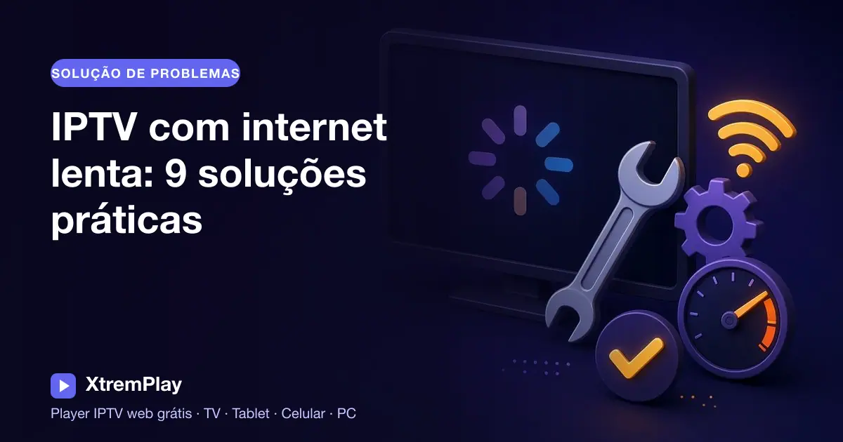 Pessoa assistindo IPTV na televisão enquanto verifica o Wi-Fi e a qualidade da transmissão