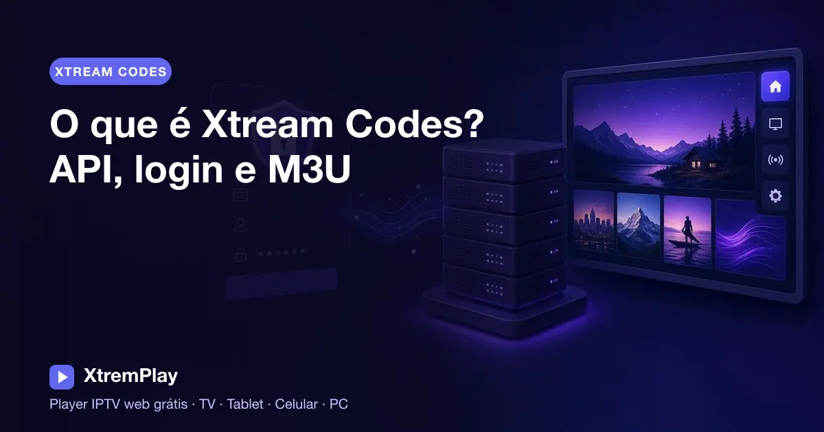 Espectador inserindo o URL do servidor, o nome de usuário e a senha do Xtream Codes em um player IPTV online