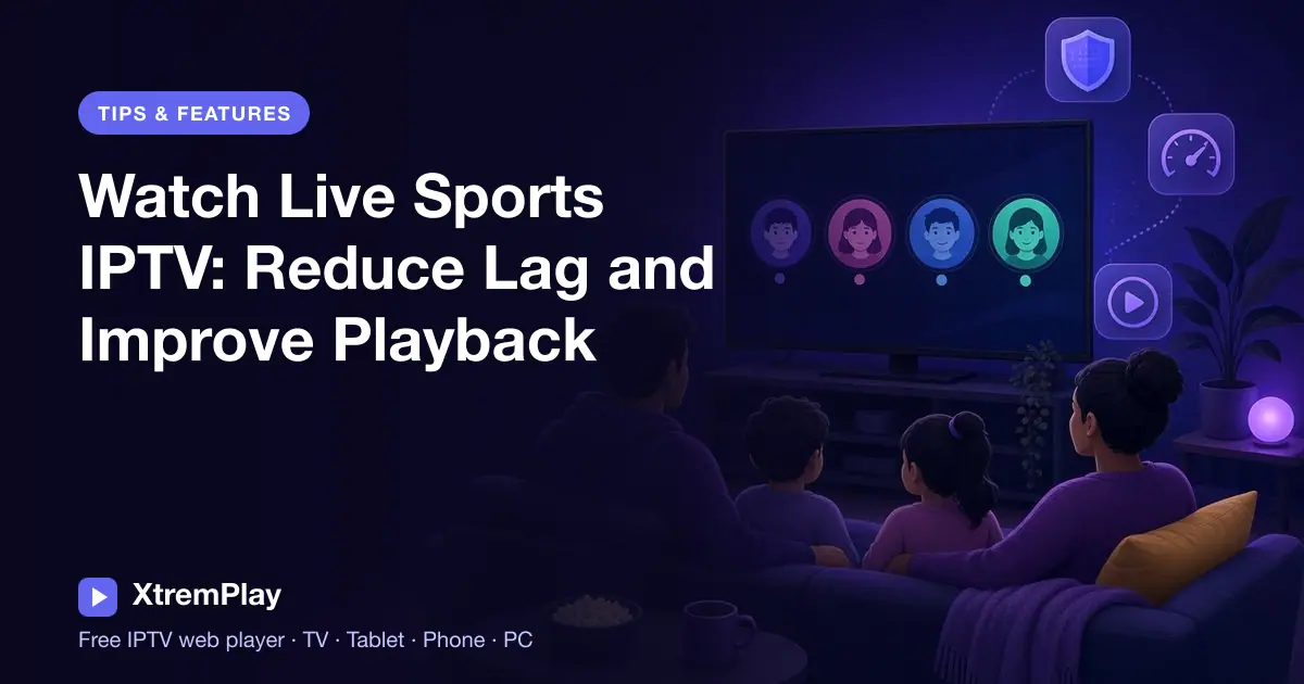 Viewer watching a live sports stream on a television with a tablet and phone nearby